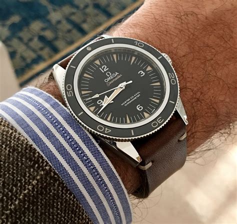 omega seamaster 300 with leather strap